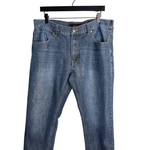 Paper Denim and Cloth Jeans Mens Slim Straight Size 36 32 Dark Blue Casual Pants - Picture 2 of 11